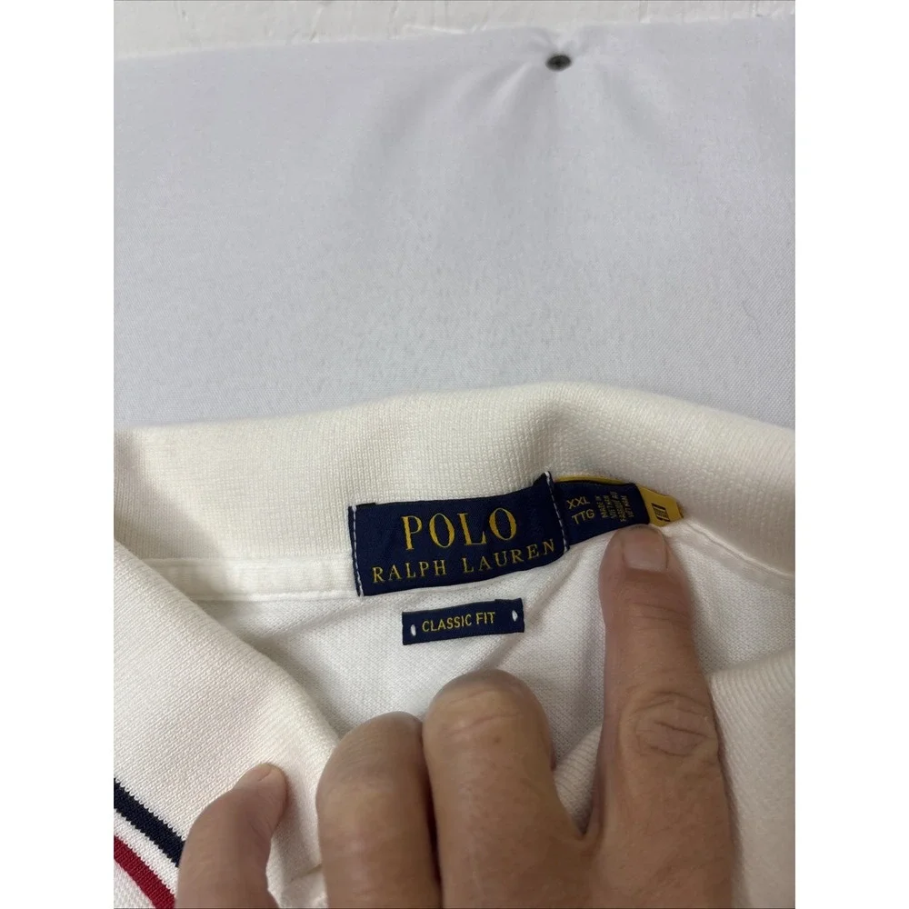 Polo Ralph Lauren Polo Bear Classic Fit White Cotton Polo Shirt Men's XXL